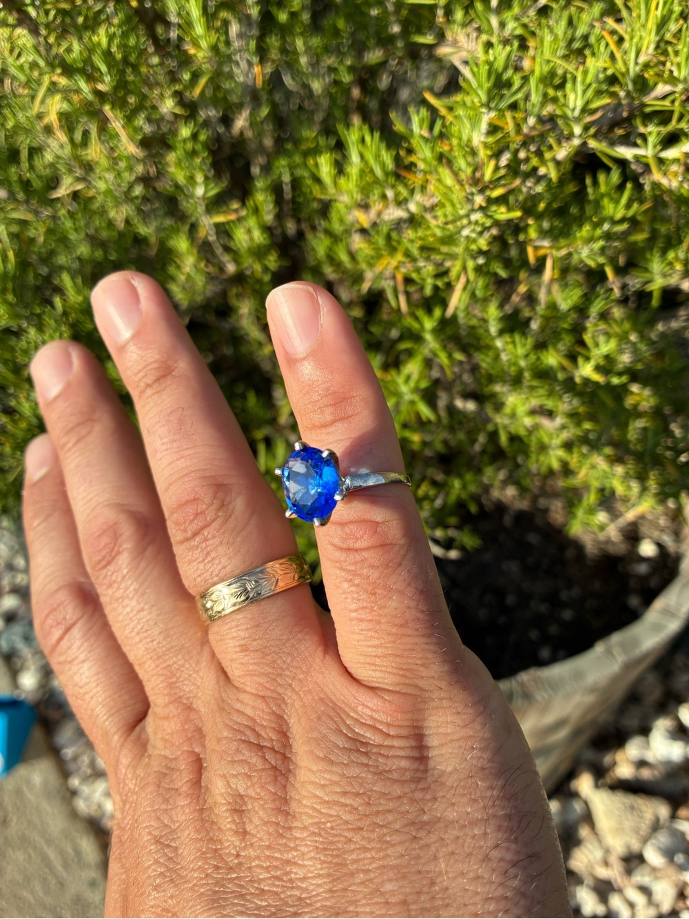 Sterling Silver Ring with Tanzanite Stone - Picture 9 of 14